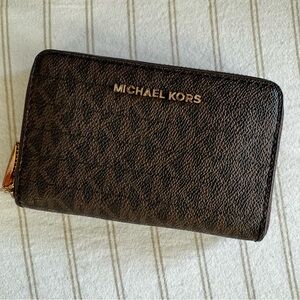 Michael Kors Brown and Gold Wallet